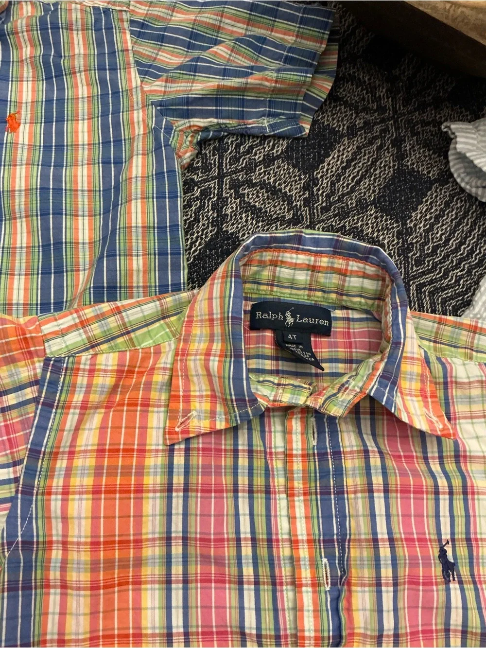Polo Ralph Lauren Multicolor Plaid Short Sleeve Button Shirts boys 4T Set of 3